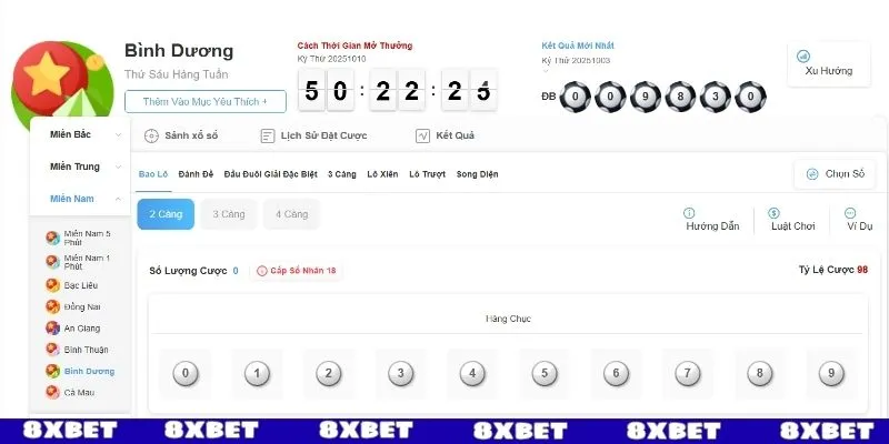 Chơi xổ số Miền Nam 8XBET nhận được nhiều quyền lợi