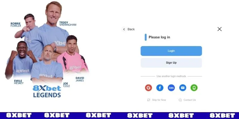 Hướng dẫn các bước đăng nhập 8XBET